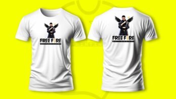 Round Neck Free fire T-shirt (White)